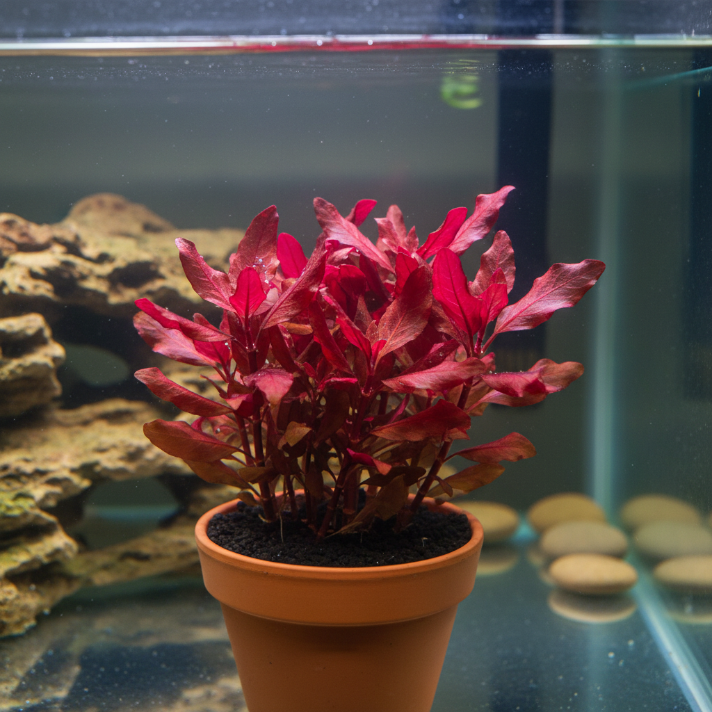 Potted scarlet temple
